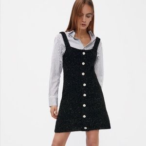 Zara Black Rhinestone Button Mini Dress size S
